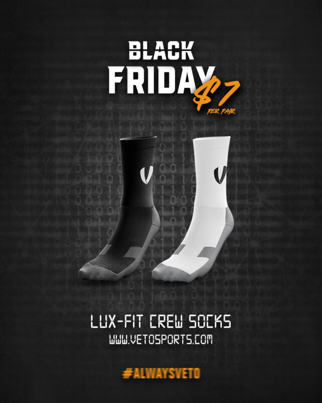 VETO’s Black Friday Super Sale is now on 🚀

➡️ bit.ly/VETOBlackFriday 

Grab a pair of Performance Sleeves or LUX-FIT Crew Socks for just $7.

Forget cutting your football socks or hunting for your next pair of crew socks - we’ve got you covered - and nothing matches their comfort or performance! #alwaysveto